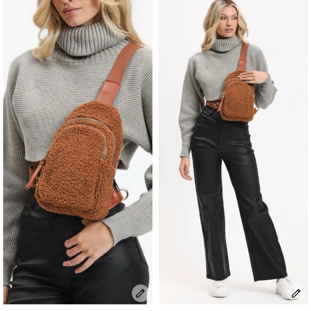 Urban Expressions Ace‎ Sherpa Sling Backpack Tan
